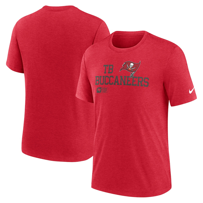 Men's Tampa Bay Buccaneers Red Overlap Lockup Tri-Blend T-Shirt